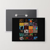 Sierkunst Pop Art-patroon Button (Voorkant / Achterkant)