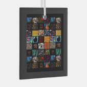 Sierkunst Pop Art-patroon Glas Ornament (Voorkant Rechts)