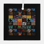 Sierkunst Pop Art-patroon Glas Ornament (Achterkant)