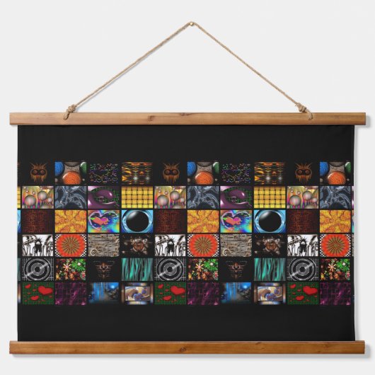 Sierkunst Pop Art-patroon Hangend Wandkleed (Voorkant)