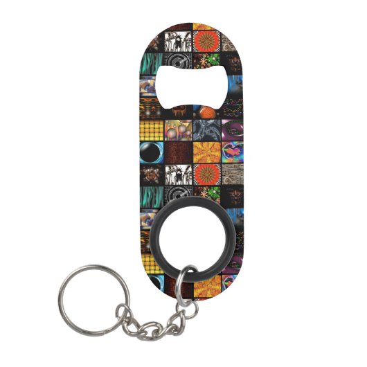 Sierkunst Pop Art-patroon  Mini Flessenopener (Voorkant)