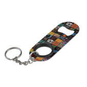 Sierkunst Pop Art-patroon  Mini Flessenopener (Voorkant Gekanteld)