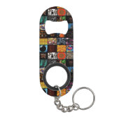Sierkunst Pop Art-patroon  Mini Flessenopener (Achterkant)
