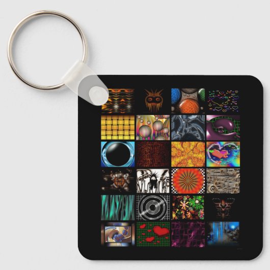 Sierkunst Pop Art-patroon Sleutelhanger (Voorkant)
