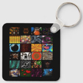 Sierkunst Pop Art-patroon Sleutelhanger (Achterkant)