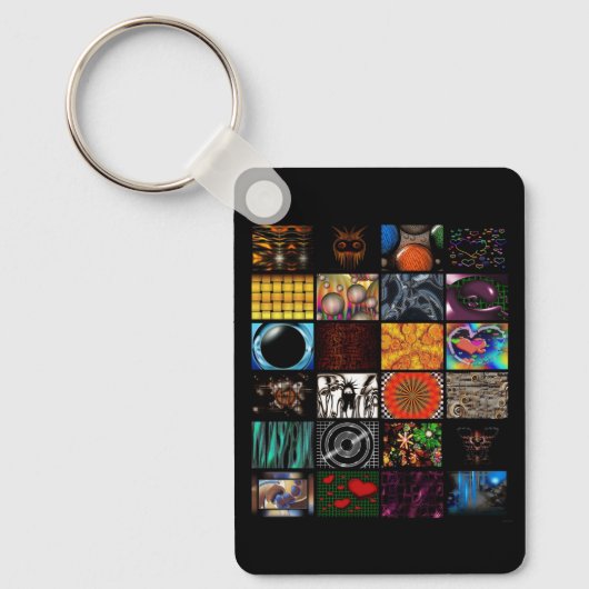 Sierkunst Pop Art-patroon Sleutelhanger (Voorkant)