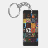 Sierkunst Pop Art-patroon Sleutelhanger (Voorkant Links)