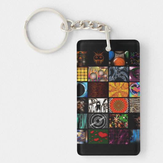 Sierkunst Pop Art-patroon Sleutelhanger (Voorkant)