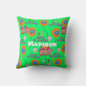 Sierkussen, 10 Happy 10th Birthday Green Kussen (Achterkant)