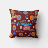 Sierkussen, #4 Happy 4th Birthday Dark Red Kussen (Voorkant)