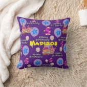 Sierkussen, #5 Happy 5th Birthday Paars Kussen (Deken)