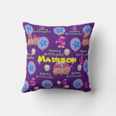 Sierkussen, #5 Happy 5th Birthday Paars Kussen (Achterkant)