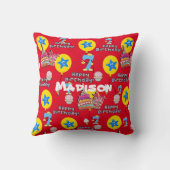 Sierkussen, #7 Happy 7th Birthday Red Kussen (Achterkant)