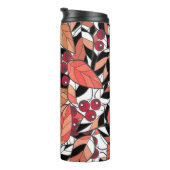 Sierkussen Abstracte cartoon verlaat zwarte bessen Thermosbeker (Geroteerd rechts)