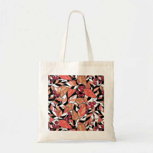 Sierkussen Abstracte cartoon verlaat zwarte bessen Tote Bag (Voorkant)