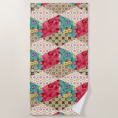 Sierkussen Abstracte patchwork quilt ret Strandlaken (Voorkant)