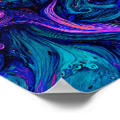 Sierkussen abstracte psychedelische kleuren poster (Hoek)