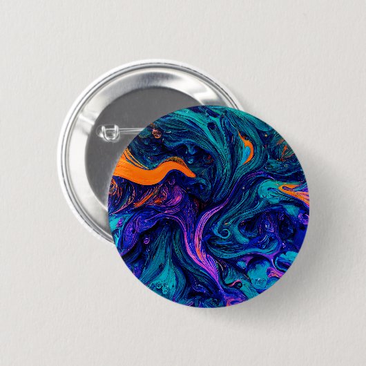 Sierkussen abstracte psychedelische kleuren ronde button 5,7 cm (Voorkant /achterkant)