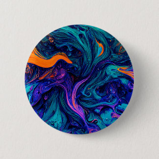 Sierkussen abstracte psychedelische kleuren ronde button 5,7 cm