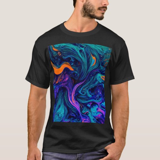 Sierkussen abstracte psychedelische kleuren t-shirt (Voorkant)