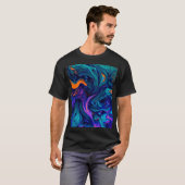 Sierkussen abstracte psychedelische kleuren t-shirt (Voorkant volledig)