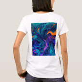 Sierkussen abstracte psychedelische kleuren t-shirt (Achterkant)