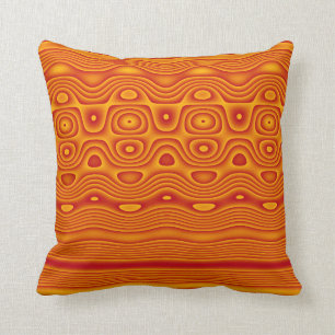 Sierkussen, Abstracte strips en Stippen, Oranje Kussen