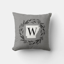 Sierkussen Arkansas Rustic Wreath Monogram