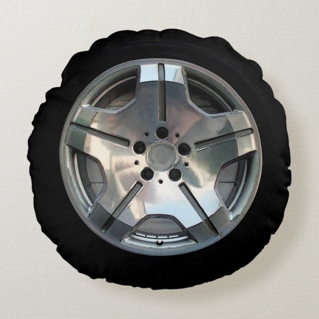 Sierkussen autowiel rond kussen (Voorkant)