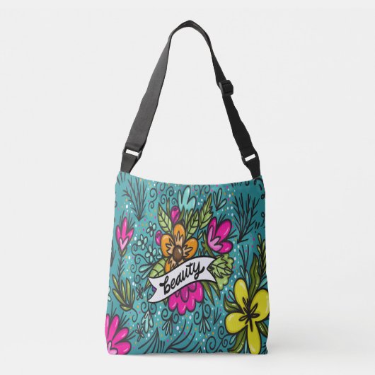 Sierkussen Beauty met Flowers Crossbody Tas (Voorkant)