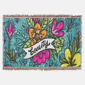 Sierkussen Beauty met Flowers Deken (Voorkant)