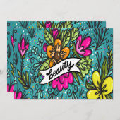 Sierkussen Beauty met Flowers Feestdagenkaart (Voorkant / Achterkant)