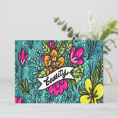 Sierkussen Beauty met Flowers Feestdagenkaart (Staand voorkant)