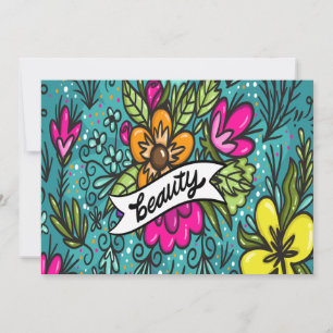 Sierkussen Beauty met Flowers Feestdagenkaart