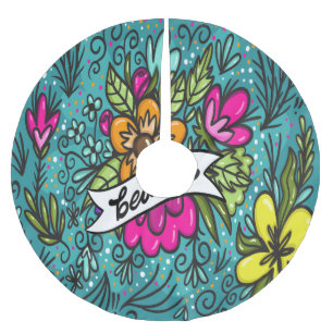 Sierkussen Beauty met Flowers Kerstboom Rok