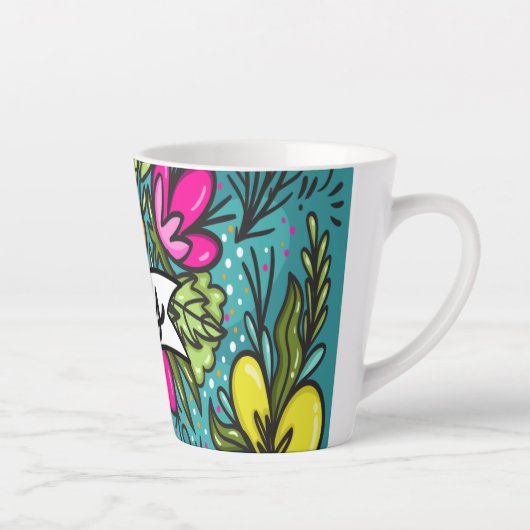 Sierkussen Beauty met Flowers Latte Mok (Rechts)