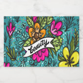 Sierkussen Beauty met Flowers Likeurfles Etiket (Enkel label)