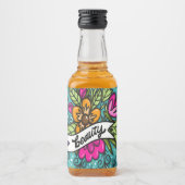 Sierkussen Beauty met Flowers Likeurfles Etiket (Voorkant)