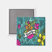 Sierkussen Beauty met Flowers Magneet (Voorkant / Achterkant)