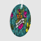 Sierkussen Beauty met Flowers Ornament (voorkant)