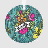 Sierkussen Beauty met Flowers Ornament (achterkant)