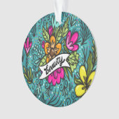 Sierkussen Beauty met Flowers Ornament (voorkant)