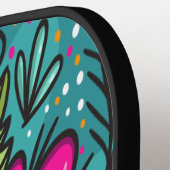 Sierkussen Beauty met Flowers Pickleball Paddle (Links Detail)