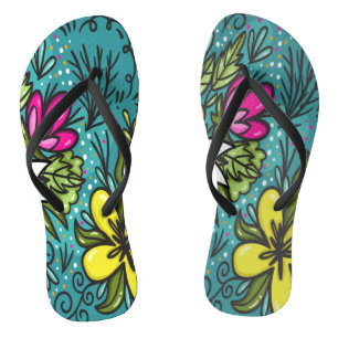Sierkussen Beauty met Flowers Teenslippers