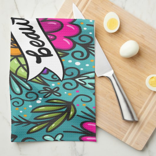 Sierkussen Beauty met Flowers Theedoek (Quarter Fold)