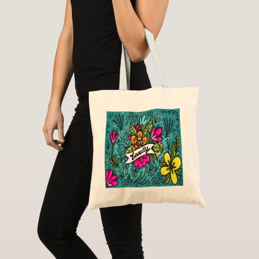 Sierkussen Beauty met Flowers Tote Bag (Voorkant (product))