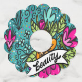 Sierkussen Beauty met Flowers Wijnglaslabel (Voorkant)