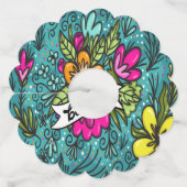 Sierkussen Beauty met Flowers Wijnglaslabel (Achterkant)