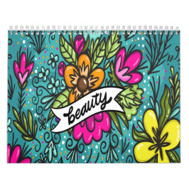 Sierkussen Beauty with Flowers Kalender
