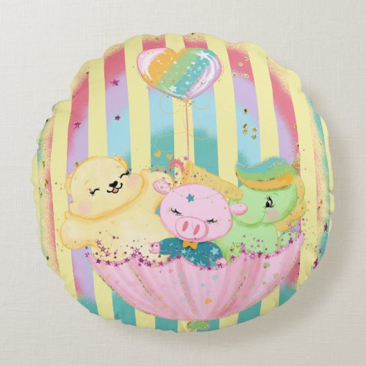 Sierkussen Bedtime Buddies Rond Kussen (Voorkant)